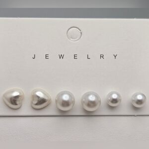 ✨2/$10✨ Set of 3 Faux Pearl Stud Earrings 3/8” New